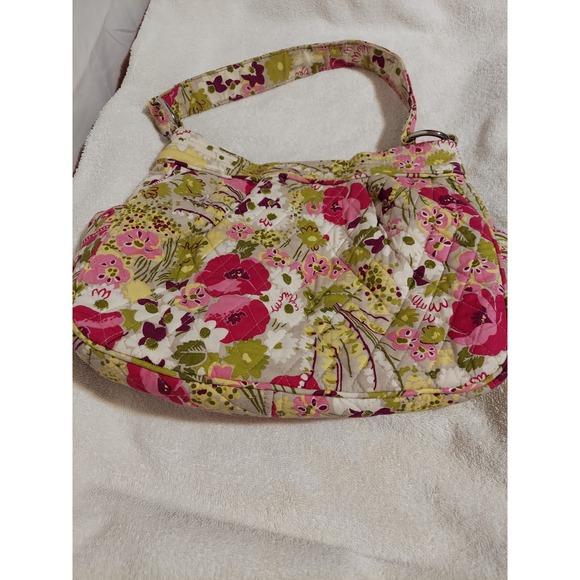 Vera Bradley Handbags - Vera Bradley Floral Quilted Shoulder Bag Purse Pink Green Everyday Carry